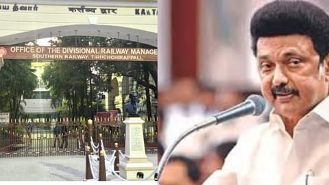 L-R: Tiruchirappalli Divisional Railway Office; Chief Minister MK Stalin