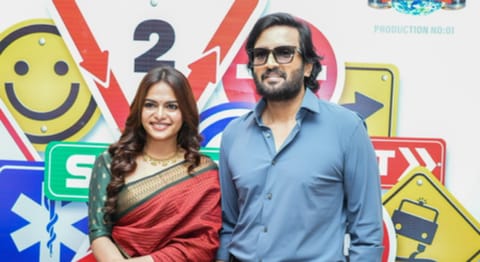 L-R: Santhanam and Gopika Ramesh