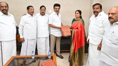 Actress Ranjana Nachiyar joined the DMK in the presence of Chief Minister MK Stalin.