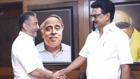 Kamal Haasan with MK Stalin