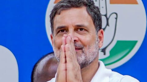 Congress leader Rahul Gandhi during a public meeting ahead of the Kerala assembly elections, at Fort Kochi, in Ernakulam, Kerala.