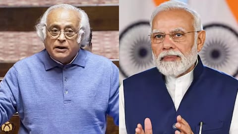 (L) Jairam Ramesh, (R) Narendra Modi