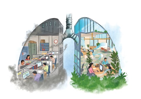 The ventilation requirements for commercial buildings were lowered in the following decade to save energy, which resulted in the ‘Sick Building Syndrome’, where headaches, fatigue and brain fog were found to be the main problems faced by employees working in these structures while gasping for clean air