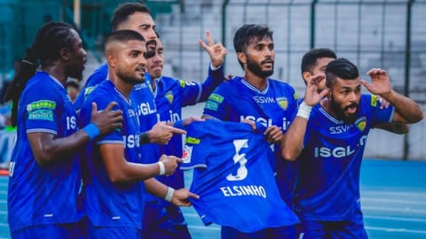 Chennaiyin FC players dedicating their goal to injured Elsinho