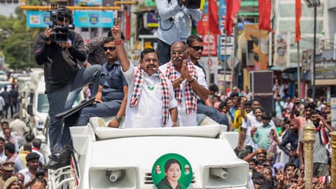 AIADMK General Secretary Edappadi K Palaniswami campaigns in the Sankarankovil Constituency ahead of the Tamil Nadu Assembly elections
