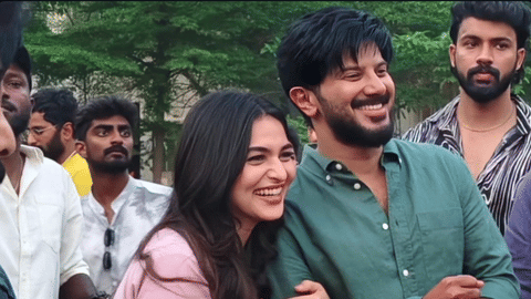 Dulqer Salmaan with his co-star, Kayadu Lohar.