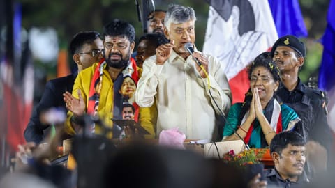 Andhra Pradesh CM N Chandrababu Naidu held a roadshow at Shenoy Nagar