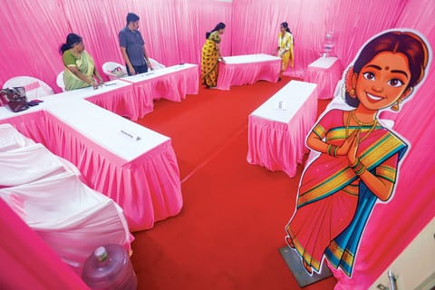 Pink booth in Chennai