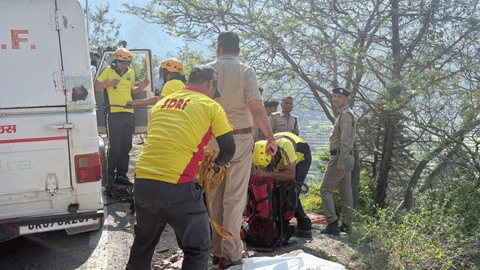 Vehicle plunges into gorge