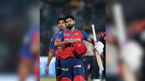Punjab Kings' captain Shreyas Iyer, front, and Shashank Singh