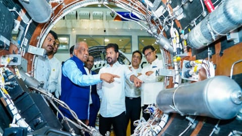 Telangana CM Revanth Reddy flags off Skyroot Aerospace's Vikram-1 (Photo/CMO)
