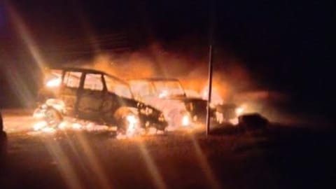 Vehicles set on fire in a Toda tribal village near Ooty