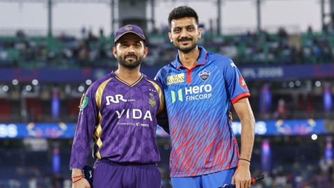 KKR skipper Ajinkya Rahane won the toss and elected to bowl against Axar Patel's Delhi Capitals