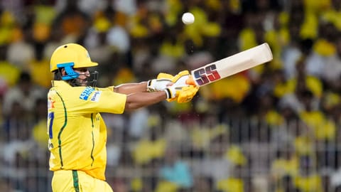 Chennai Super Kings' Urvil Patel plays a shot during the Indian Premier League (IPL) 2026 T20 cricket match between Chennai Super Kings and Lucknow Super Giants, in Chennai, Tamil Nadu, Sunday, May 10, 2026