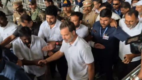 Rahul Gandhi landed at Chennai Domestic Airport