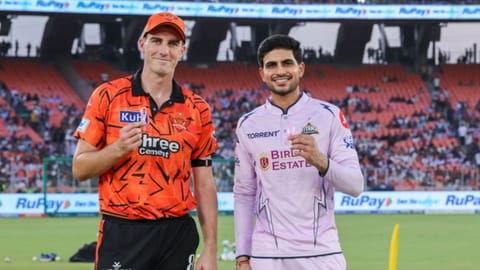 Sunrisers Hyderabad skipper Pat Cummins won the toss and elected to bowl first against Gujarat Titans
