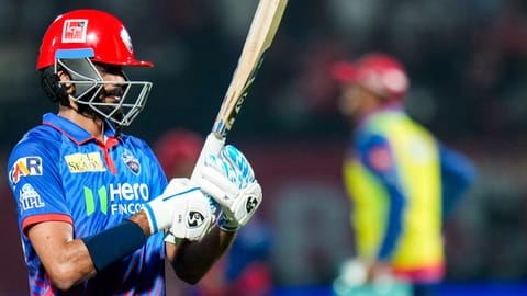 Delhi Capitals' captain Axar Patel walks off the ground after his dismissal during an Indian Premier League (IPL) 2026 T20 cricket match between Punjab Kings and Delhi Capitals