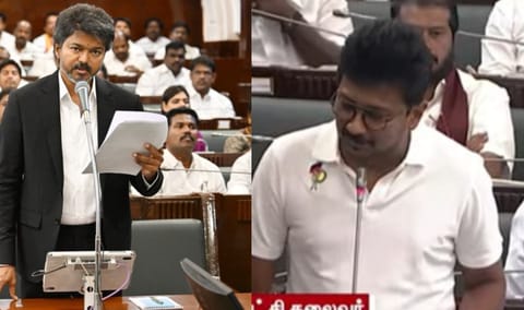 TN Chief Minister Vijay; Opposition leader Udhayanidhi Stalin