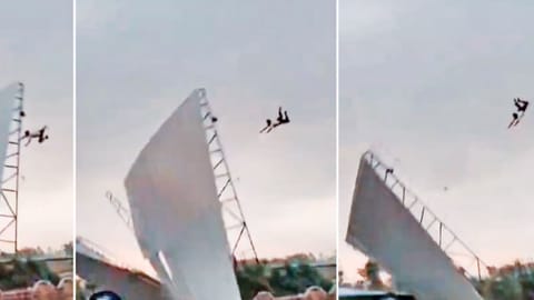 A 50-year-old man was flung nearly 50 ft into the air during Wednesday’s storm, in Bareilly on Thursday