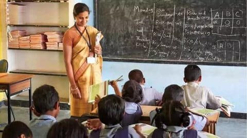 Image of a teacher teaching students used for representative purpose