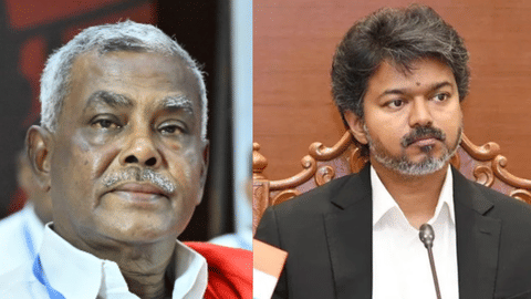(L-R) CPM state secretary P Shanmugam, CM Vijay