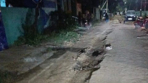 Damaged stretch in Manali New Town