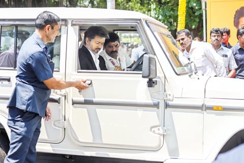 CM Vijay handling new cars