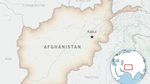 This is a locator map for Afghanistan with its capital, Kabul