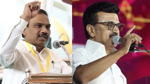 A Raja and MK Stalin