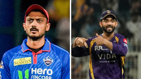 Axar Patel(L), Ajinkya Rahane(R)