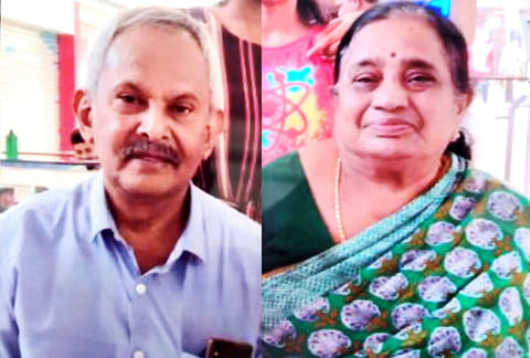 The elderly couple (inset) died after their car sank in a Salem underpass