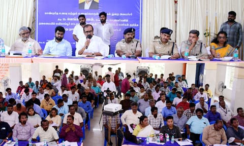 Minister for Food and Civil Supplies P Venkataramanan chairs review meet of Mylapore constituency