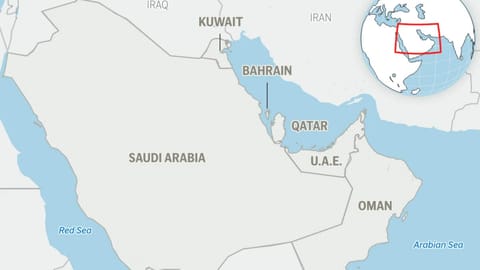 This is a locator map for the Gulf Cooperation Council member states: Saudi Arabia, Bahrain, Qatar, Oman, Kuwait and United Arab Emirates