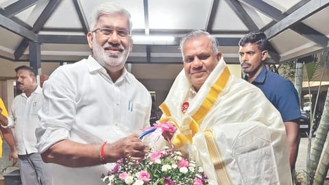 Former AIADMK minister Vellamandi N Natarajan with N Anand
