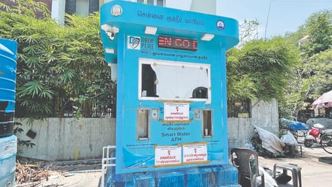 A functional water dispenser at Sivan Park in KK Nagar