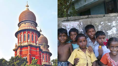 (L) Madras High Court, (R) Image of kids used for representative purpose