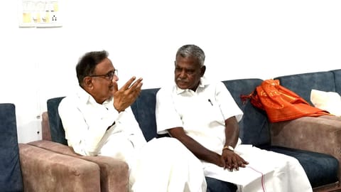 former Finance Minister P Chidambaram and P Shanmugam