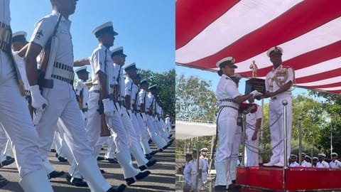 Six Indian Navy officers graduated as helicopter pilots at INS Rajali in Arakkonam on Friday
