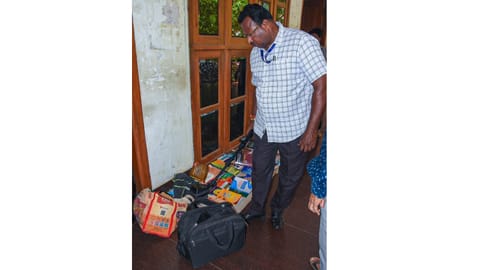 BDDS personnel screening the court complex in Tiruchy