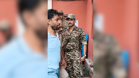 MC leader Jahangir Khan being produced before the Diamond Harbour court, in South 24 Parganas