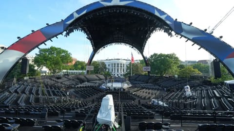The arena for the UFC Freedom 250 fights on the South Lawn of the White House