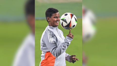 Visakhapatnam: India's Deepti Sharma during a training session ahead of the first T20I cricket match between India Women and Sri Lanka Women, in Visakhapatnam