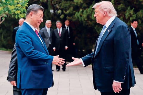 Chinese President Xi Jinping with US President Donald Trump