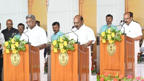 P Rajavelu, VP Sivakolundhu and GNS Rajasekaran