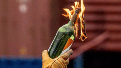 petrol bomb attack on RSS office