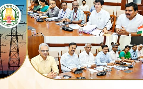 Chief Minister C Joseph Vijay reviewed the energy sector at the Secretariat, Tamil Nadu on Wednesday