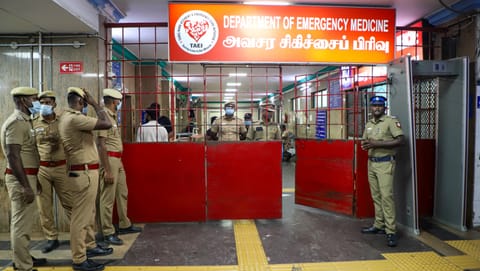 Victims of the ammonia gas leak admitted at the RGGGH in Chennai