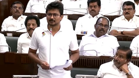 Leader of Opposition Udayanidhi Stalin at the Tamil Nadu Assembly