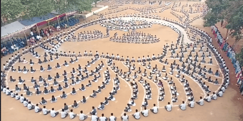 Students parade in school
