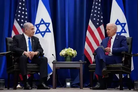 US President Joe Biden holds a bilateral meeting with Israeli Prime Minister Benjamin Netanyahu in New York City (file)